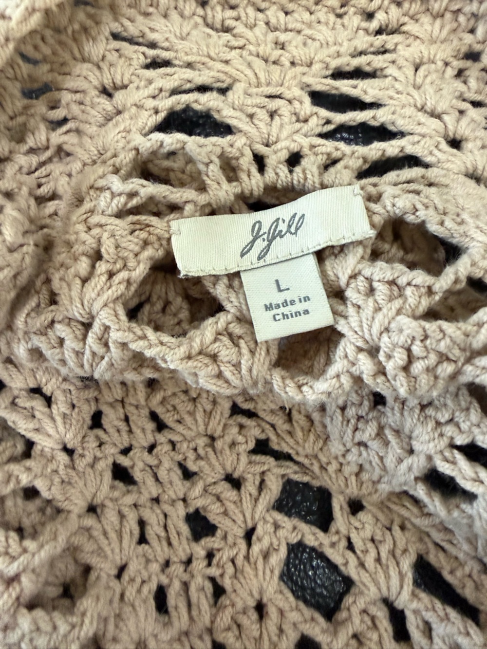 J. Jill Duster Cardigan Cotton Acrylic Blend Oatmeal Beige Long Sweater Sz L - Picture 8 of 8